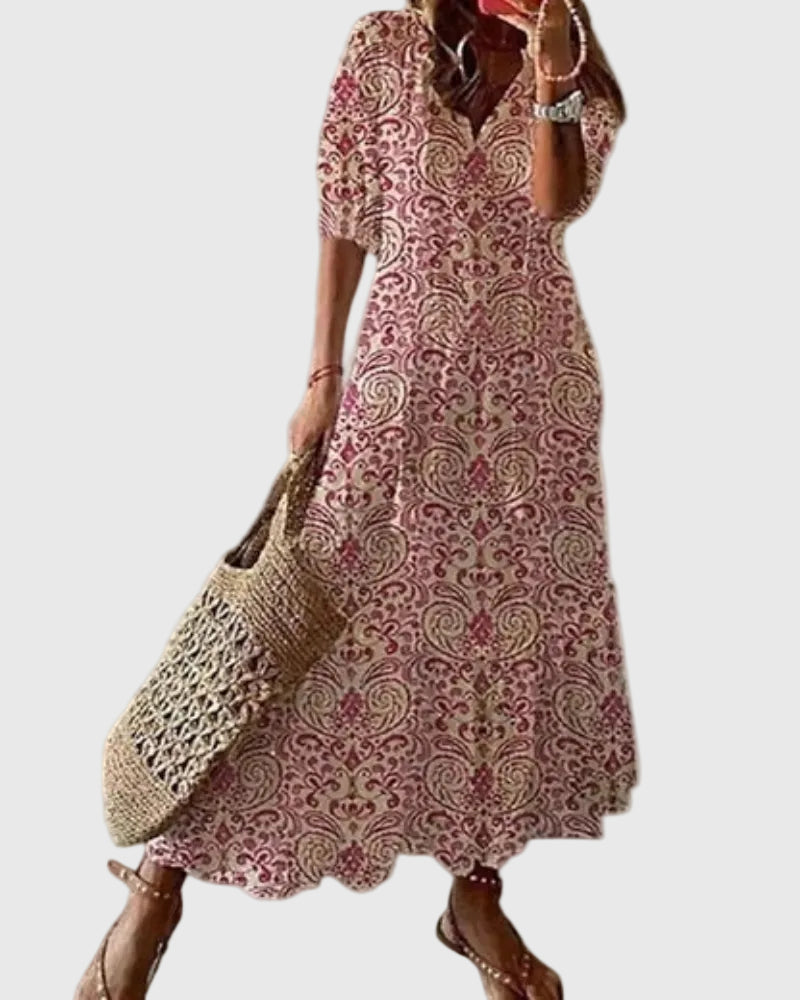 Amalia Boho Vintage Sommarmaxiklänning