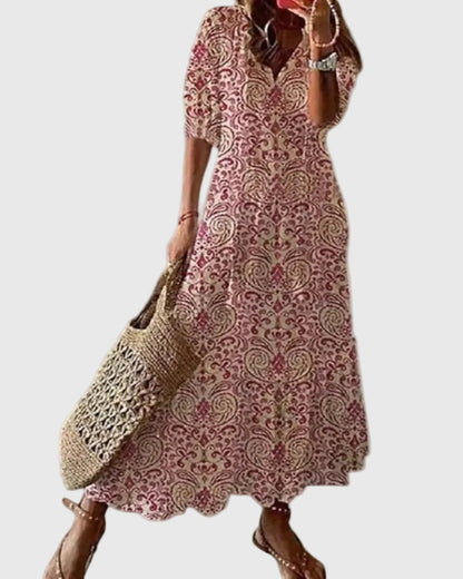 Amalia Boho Vintage Sommarmaxiklänning