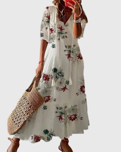Amalia Boho Vintage Sommarmaxiklänning