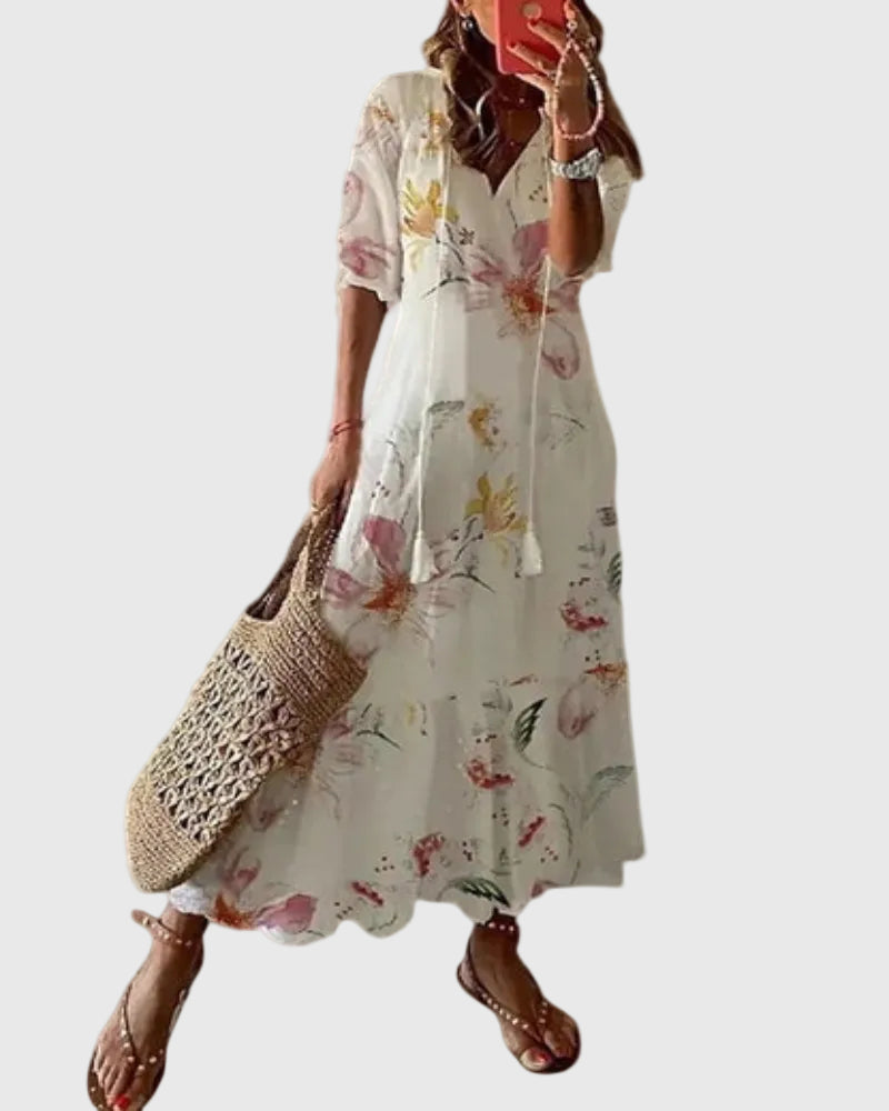 Amalia Boho Vintage Sommarmaxiklänning
