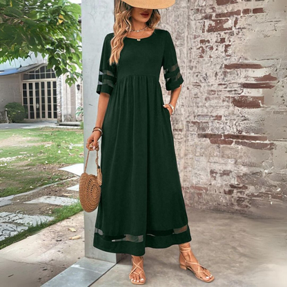 Aubrey Midi Dress Med Flytande Kjol Svart