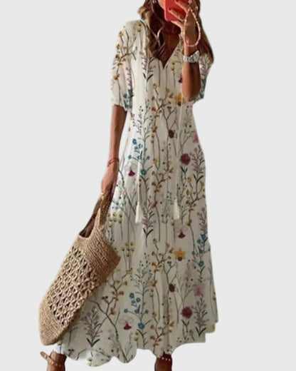 Amalia Boho Vintage Sommarmaxiklänning