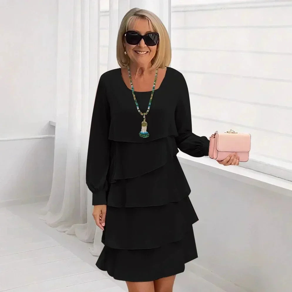 Margaret | Elegant Komfort Volangklänning Lång Ärm