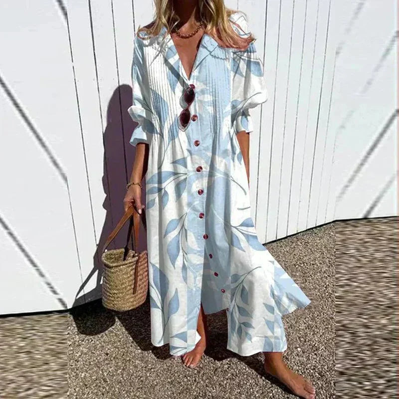 Beachcomber Boho Klänning Djup V-ringning Löst Sittande Polyester