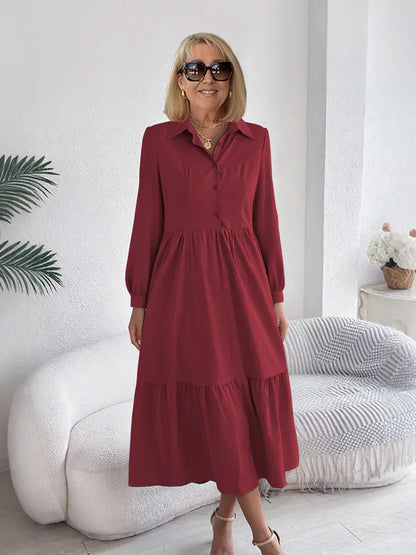 SOPHIA | ELEGANT KOMFORT VOLANG SKJORTKLÄNNING