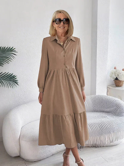 SOPHIA | ELEGANT KOMFORT VOLANG SKJORTKLÄNNING